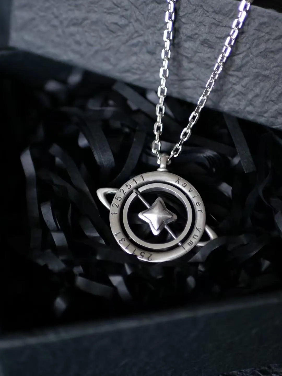 Rotating Star Necklace Custom Necklace Personalized Necklaces for Women Men Sterling Silver 925